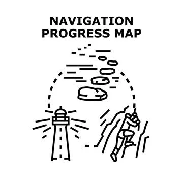 Strategic plan visualizing progress and goal achievement journey Stock Illustration