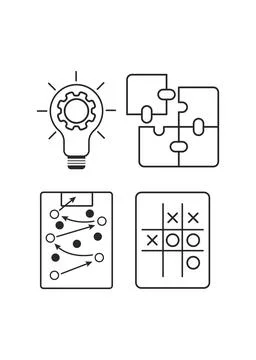 Strategic Planning and Creative Problem Solving Icons 库存插图