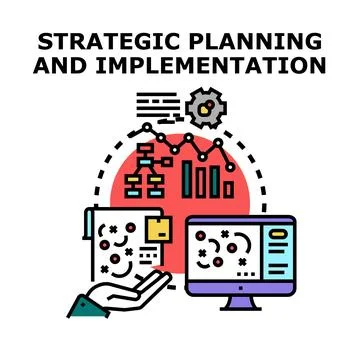 Strategic planning and implementation vector concept background Stock Illustration