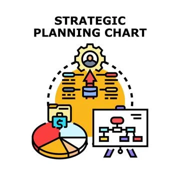 Strategic planning chart preparing business development goals Stock Illustration