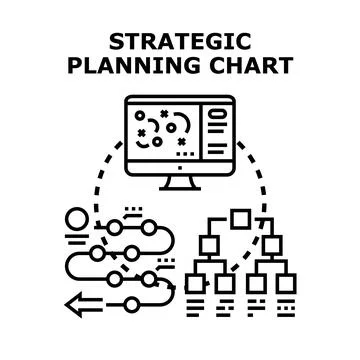 Strategic planning chart visualizing business management workflow Illustrazione stock