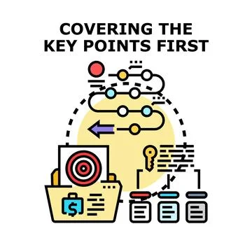 Strategic planning for covering key points first Stock Illustration