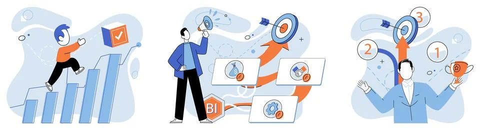 Strategic planning. Developing well-thought-out strategy is crucial for 스톡 일러스트