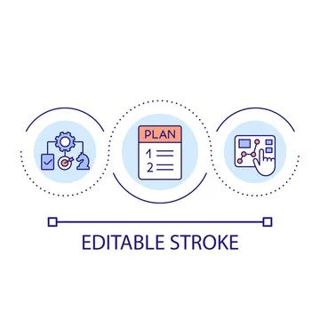 Strategic planning for enterprise loop concept icon Stock Illustration