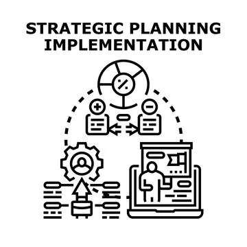 Strategic planning implementation process driving business success Stock Illustration