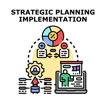 Strategic planning implementation process driving business success Stock Illustration