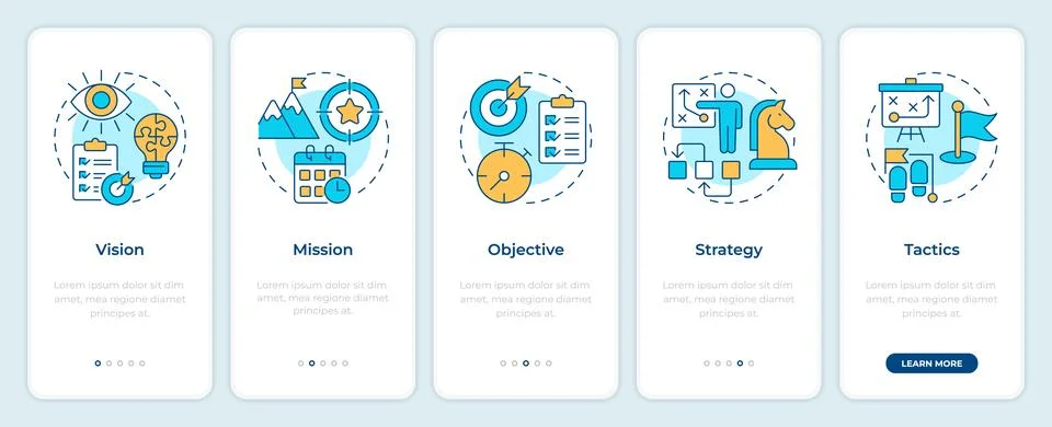 Strategic planning process onboarding mobile app screen イラスト素材