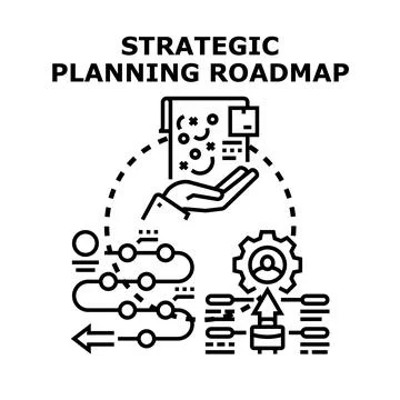 Strategic planning roadmap developing business growth vision 스톡 일러스트