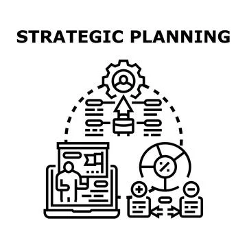 Strategic planning system implementing business development process Stock Illustration