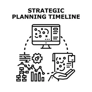 Strategic planning timeline concept visualizing business development Stock Illustration