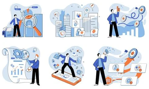 Strategic planning. Vector illustration. A solid structure supports successfu 스톡 일러스트