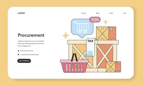 Strategic procurement process. Flat vector illustration. Stock Illustration