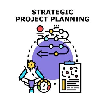 Strategic project planning creating business development roadmap Stock Illustration