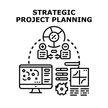 Strategic project planning developing business goals optimization Illustration