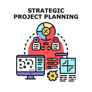 Strategic project planning developing business goals optimization Ilustración de archivo