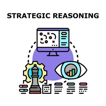 Strategic reasoning developing business management and problem solving Stock Illustration