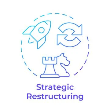Strategic restructuring blue gradient concept icon Stock Illustration