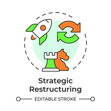 Strategic restructuring multi color concept icon Stock Illustration