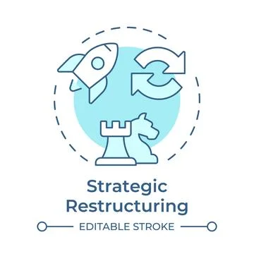 Strategic restructuring soft blue concept icon Stock Illustration