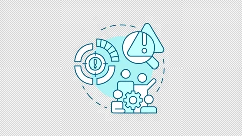 Strategic risk management blue concept icons animation set Stock Footage 341024901