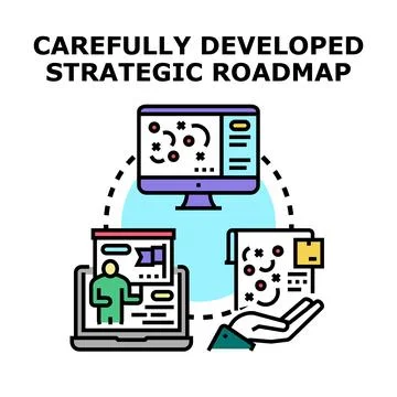 Strategic roadmap developing plan and business planning 库存插图