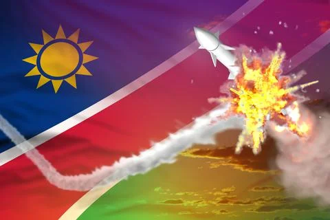 Strategic rocket destroyed in air Stock Illustration
