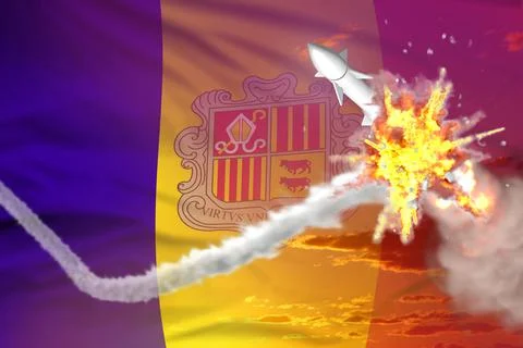 Strategic rocket destroyed in air Stock Illustration