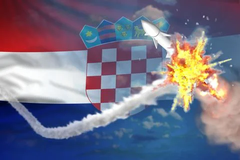 Strategic rocket destroyed in air Stock Illustration
