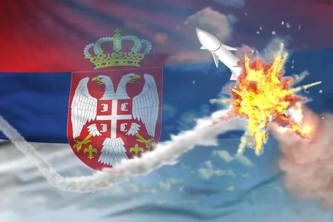 Strategic rocket destroyed in air Stock Illustration