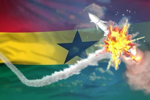 Strategic rocket destroyed in air Stock Illustration
