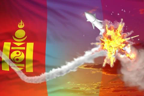 Strategic rocket destroyed in air Stock Illustration