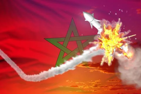 Strategic rocket destroyed in air Stock Illustration