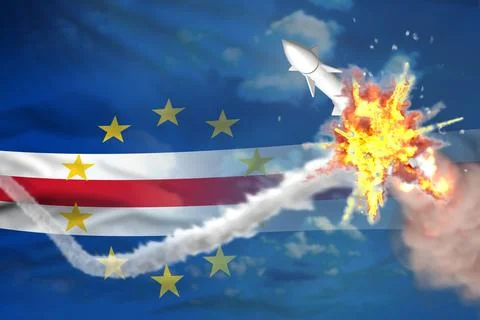 Strategic rocket destroyed in air Stock Illustration