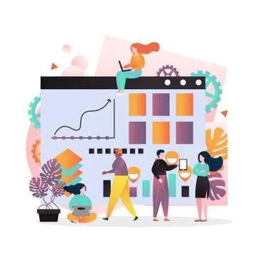 Strategic scheduling vector concept for web banner, website page 스톡 일러스트