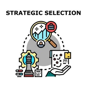 Strategic selection process for business analysis and decision making Stock Illustration
