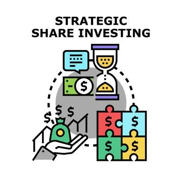 Strategic share investing process developing business growth Stock Illustration