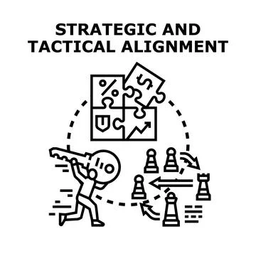 Strategic tactical alignment, planning, and goal achievement Stock Illustration