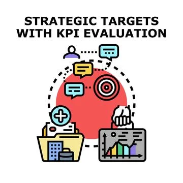 Strategic targets with key performance indicator evaluation Stock Illustration