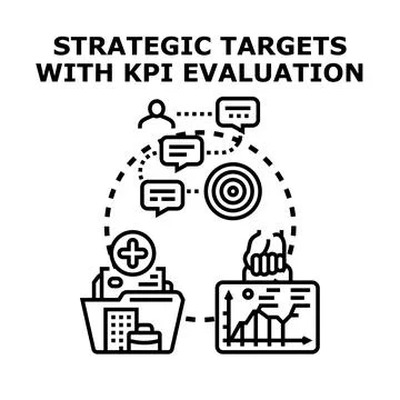 Strategic targets with key performance indicator evaluation Stock Illustration