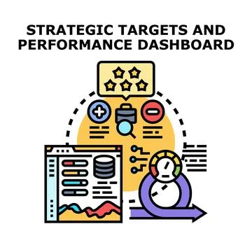 Strategic targets performance dashboard vector icon concept Stock Illustration