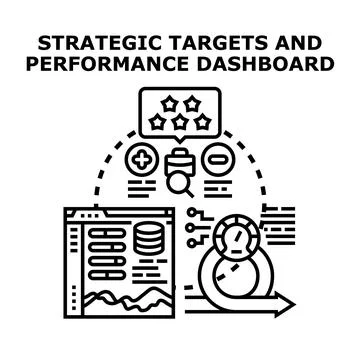 Strategic targets performance dashboard vector icon concept Stock Illustration