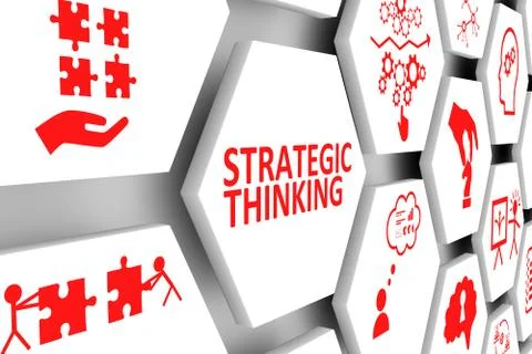 STRATEGIC THINKING concept cell background 3d illustration Stock Illustration