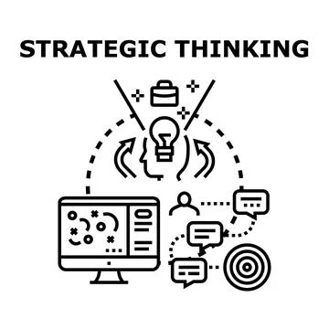 Strategic thinking concept developing business future plan 库存插图