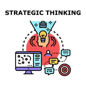 Strategic thinking concept developing business future plan Stock Illustration