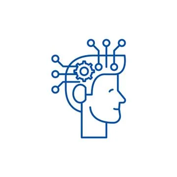 Strategic thinking line icon concept. Strategic thinking flat vector symbol イラスト素材