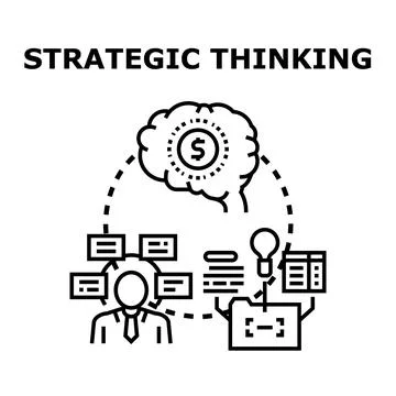 Strategic thinking process developing business plans and ideas Stock-Illustration