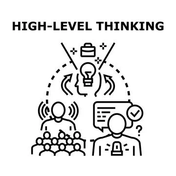 Strategic thinking process developing creative business solutions Stock Illustration