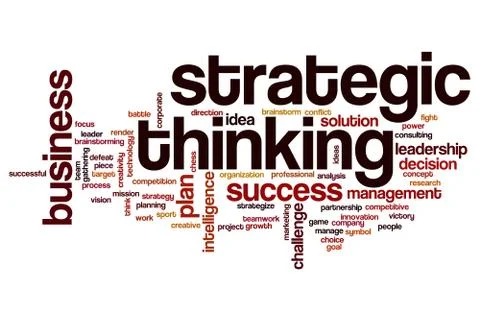 Strategic thinking word cloud Illustrazione stock