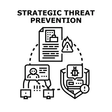 Strategic threat prevention securing data and network infrastructure イラスト素材