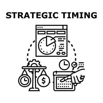 Strategic timing and planning achieving business success Stock Illustration